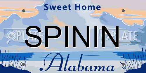SPININ Alabama License Plate