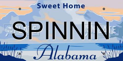 SPINNIN Alabama License Plate