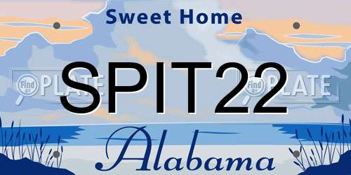 SPIT22 Alabama License Plate