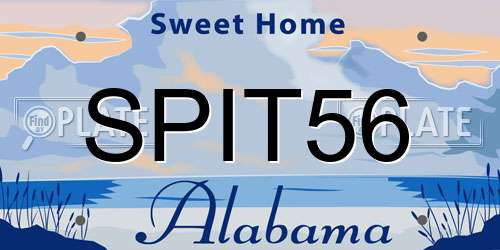 SPIT56 Alabama License Plate