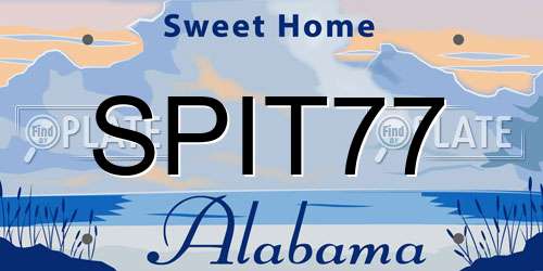 SPIT77 Alabama License Plate