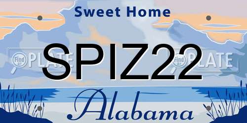 SPIZ22 Alabama License Plate