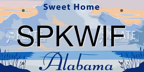 SPKWIF Alabama License Plate