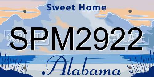 SPM2922 Alabama License Plate