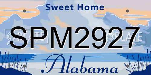 SPM2927 Alabama License Plate