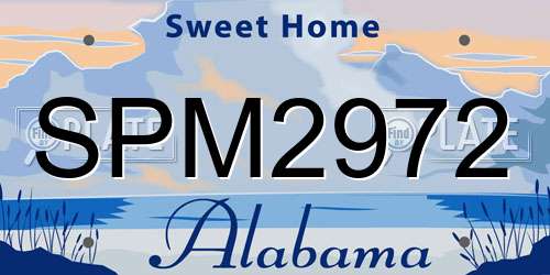 SPM2972 Alabama License Plate