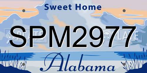 SPM2977 Alabama License Plate