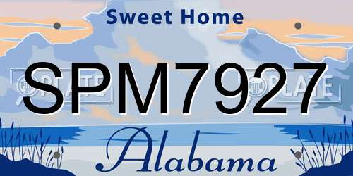 SPM7927 Alabama License Plate