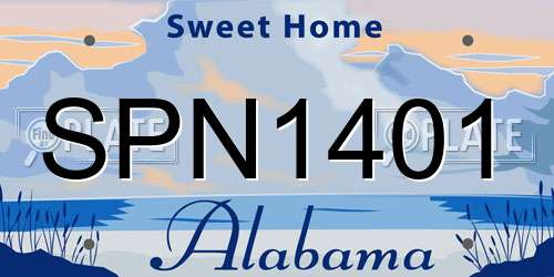 SPN1401 Alabama License Plate