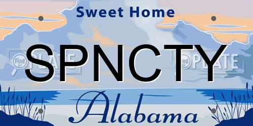 SPNCTY Alabama License Plate