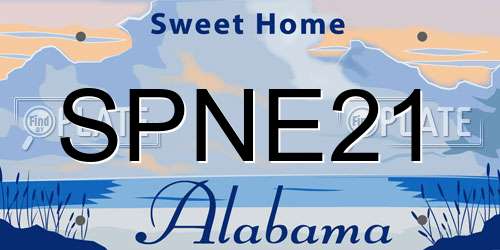 SPNE21 Alabama License Plate