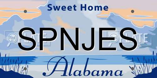 SPNJES Alabama License Plate