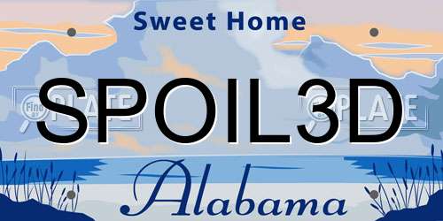 SPOIL3D Alabama License Plate