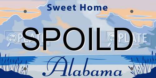 SPOILD Alabama License Plate