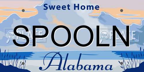 SPOOLN Alabama License Plate