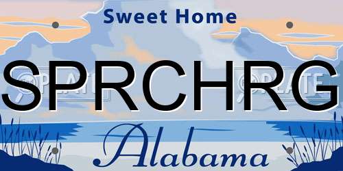 SPRCHRG Alabama License Plate