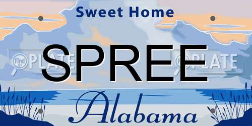 SPREE Alabama License Plate