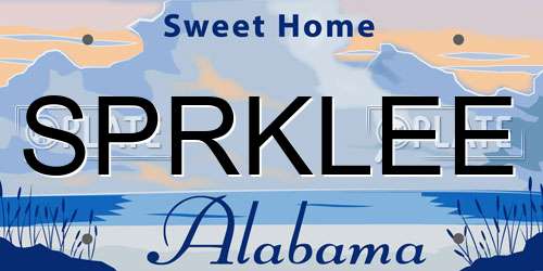 SPRKLEE Alabama License Plate
