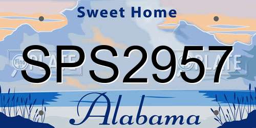 SPS2957 Alabama License Plate