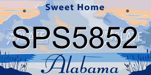 SPS5852 Alabama License Plate