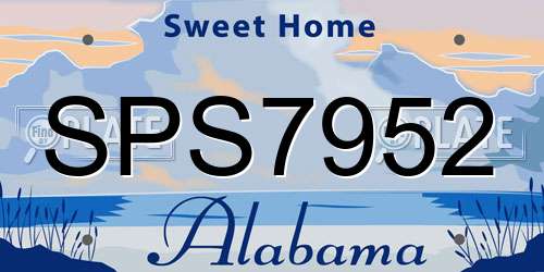 SPS7952 Alabama License Plate