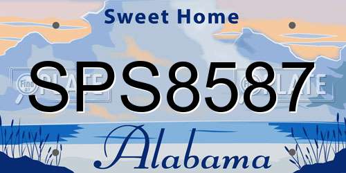 SPS8587 Alabama License Plate