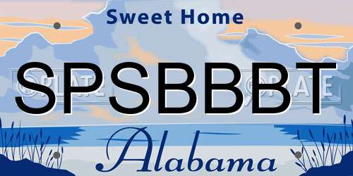 SPSBBBT Alabama License Plate