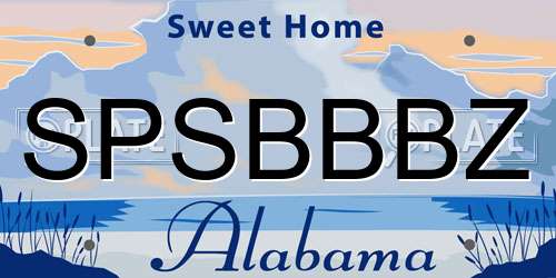 SPSBBBZ Alabama License Plate