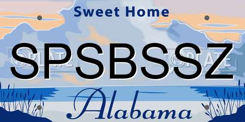 SPSBSSZ Alabama License Plate