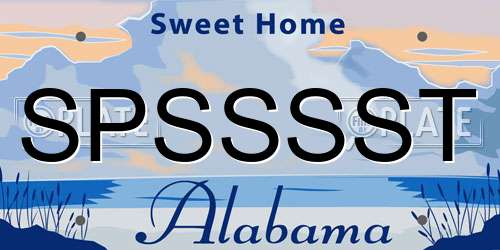 SPSSSST Alabama License Plate