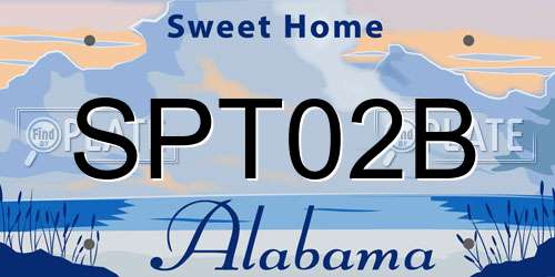 SPT02B Alabama License Plate
