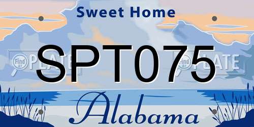 SPT075 Alabama License Plate
