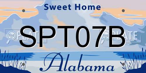 SPT07B Alabama License Plate