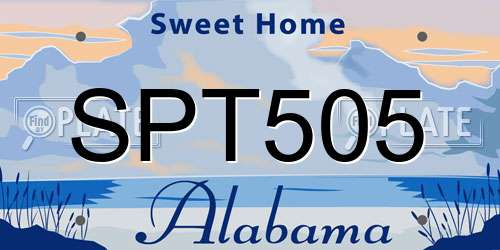 SPT505 Alabama License Plate