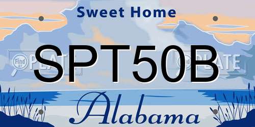 SPT50B Alabama License Plate