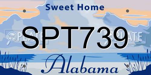 SPT739 Alabama License Plate
