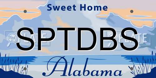 SPTDBS Alabama License Plate