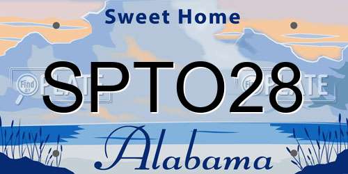 SPTO28 Alabama License Plate