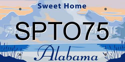 SPTO75 Alabama License Plate