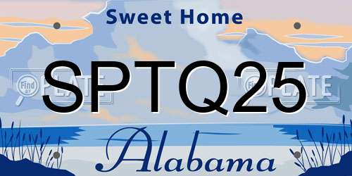 SPTQ25 Alabama License Plate