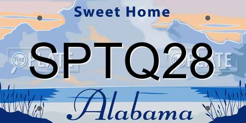SPTQ28 Alabama License Plate