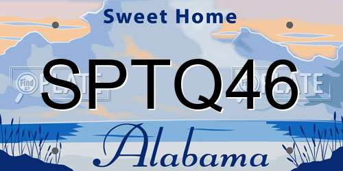 SPTQ46 Alabama License Plate