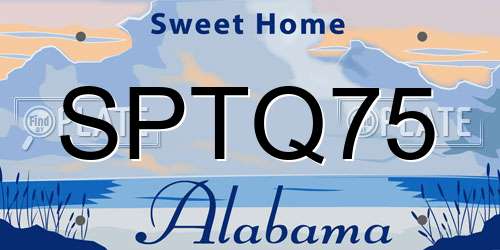 SPTQ75 Alabama License Plate