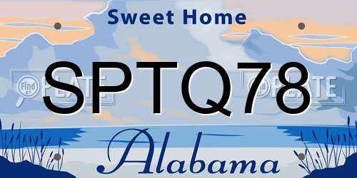 SPTQ78 Alabama License Plate