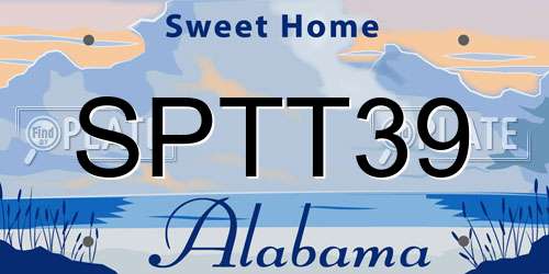 SPTT39 Alabama License Plate