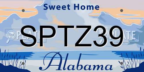 SPTZ39 Alabama License Plate