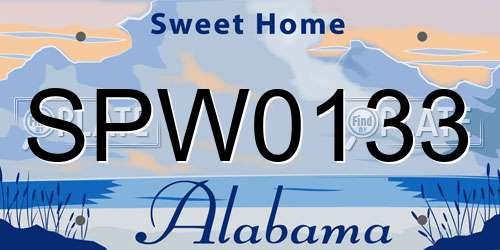 SPW0133 Alabama License Plate