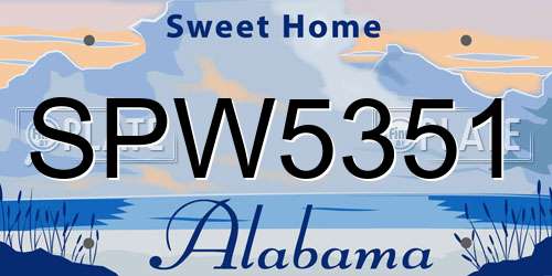 SPW5351 Alabama License Plate