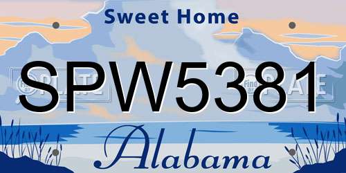 SPW5381 Alabama License Plate
