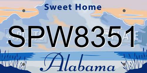SPW8351 Alabama License Plate